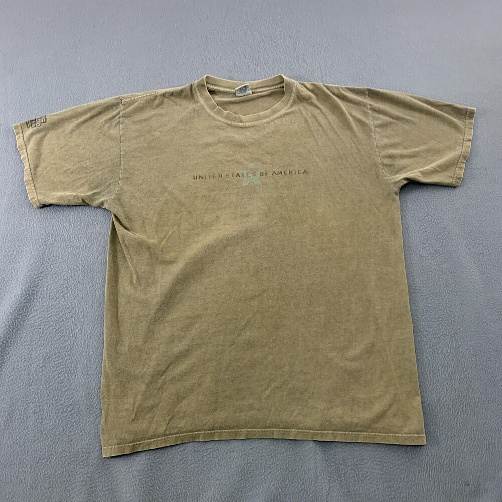 Crazy Shirts Shirt Mens XL Olive Green Camo-Dyed USA Flag Graphic Tee Patriotic